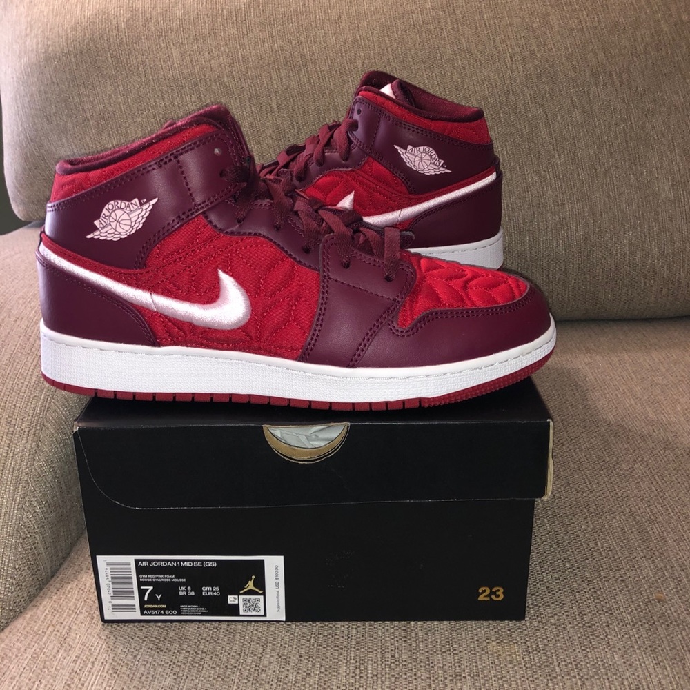 Air Jordan 1 Mid “Red Quilt”